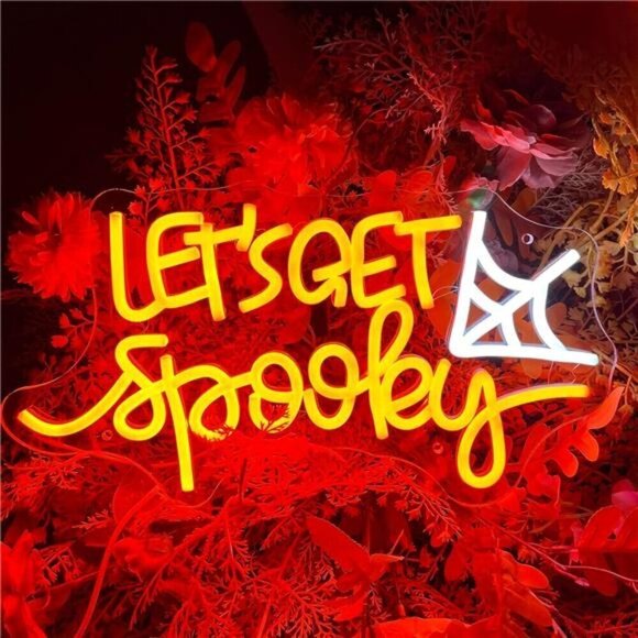 Halloween Neon Sign Let's Get Spooky Neon Lights for Halloween Decoration Spider - Picture 6 of 6